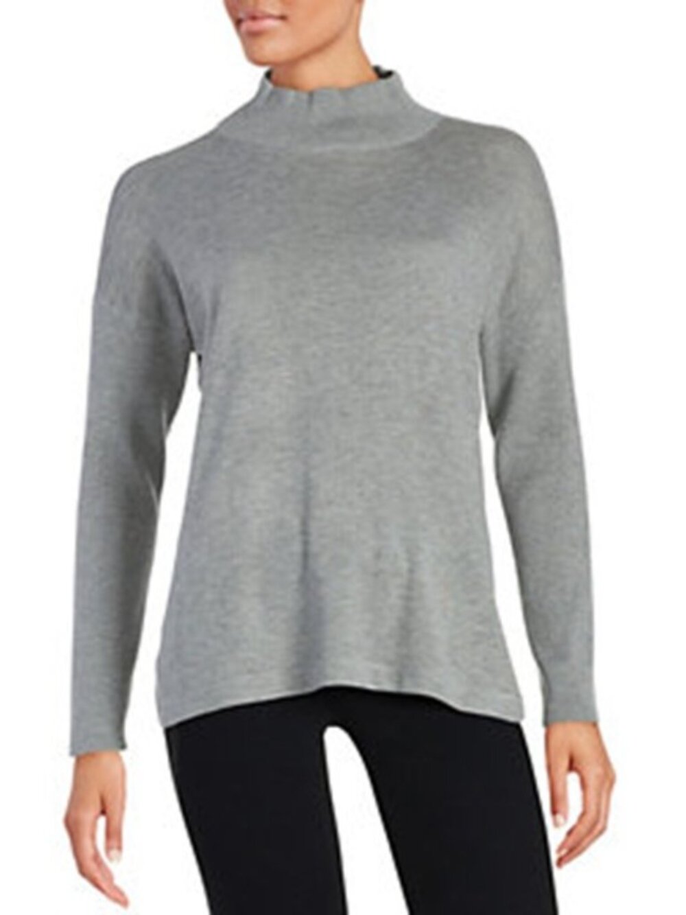 VINCE CAMUTO Long-Sleeve Rib Sleeve High/Low Mock Neck Sweater MEDIUM  NWT $99